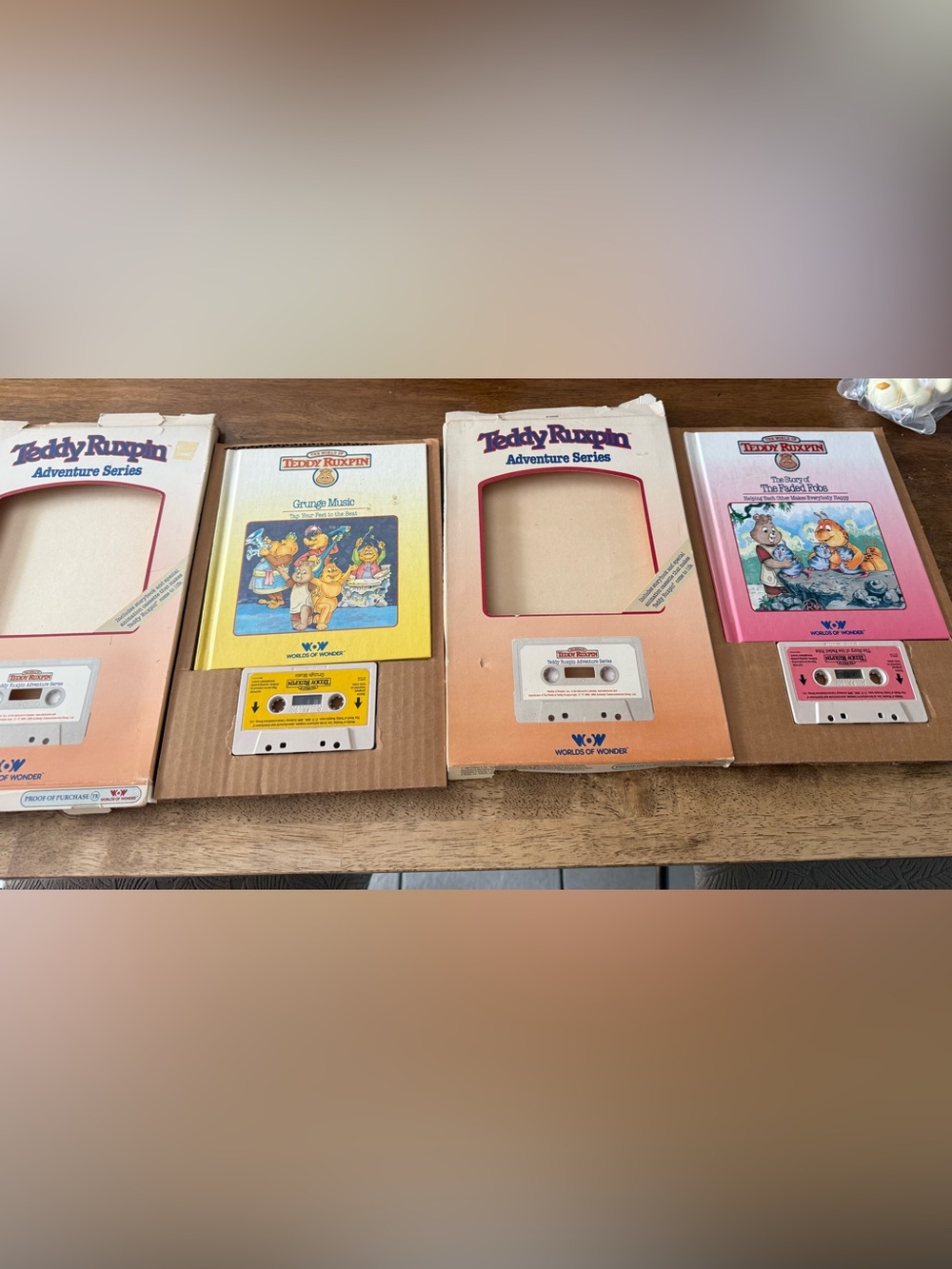 Vintage 1980s Teddy Ruxpin Adventure Series Cassette Tape & Book Lot NIP